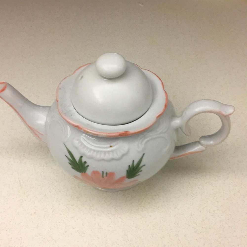 White tea pot for tea, coffee